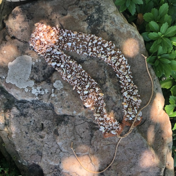 NWOT Copper Hand Woven Sea Shell Belt with Ties - Picture 9 of 16